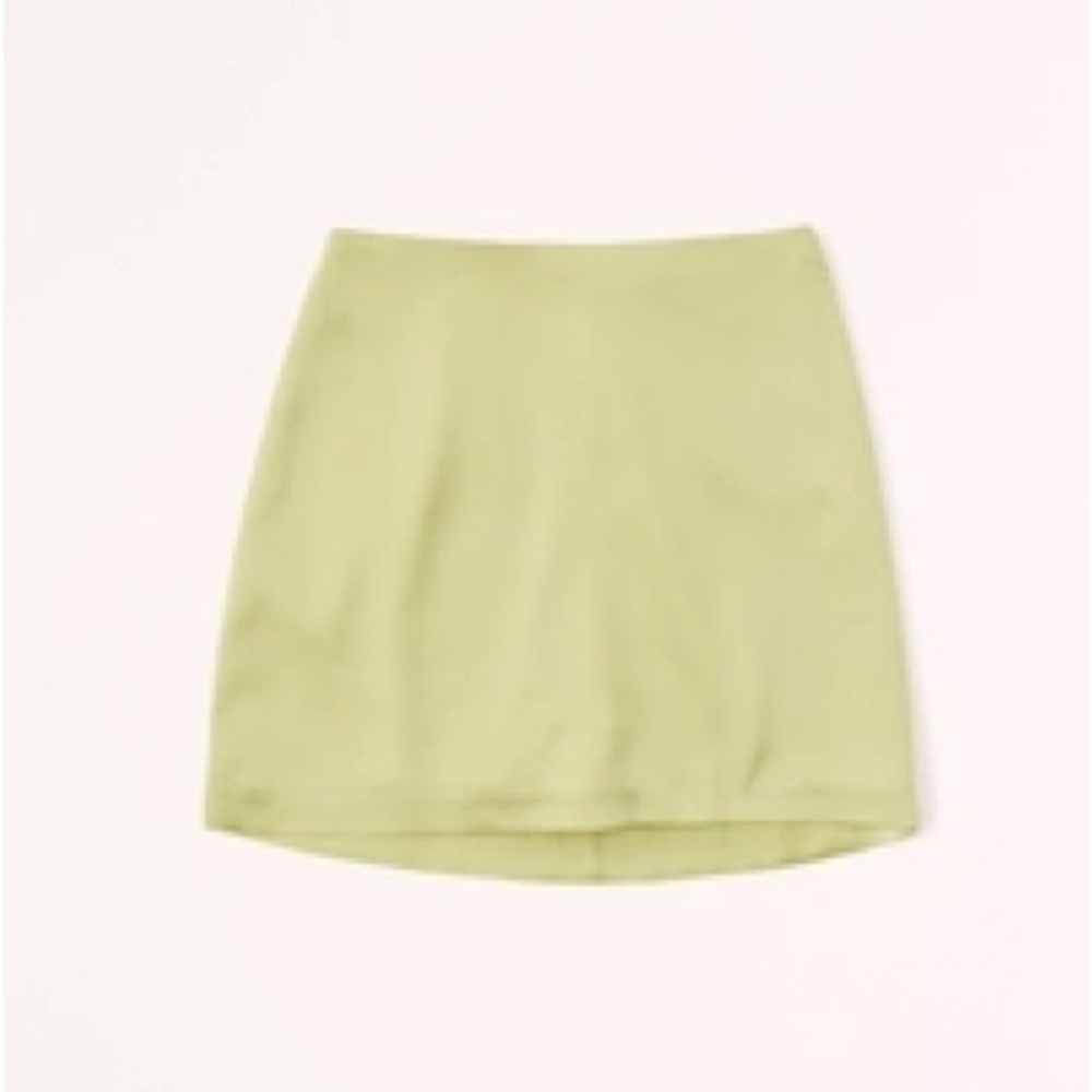 Abercrombie Slinky Satin Mini Skort in Green